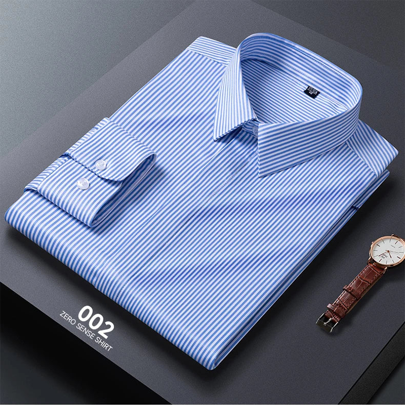New Stretch Anti-Wrinkle Men's Shirt Modal Cotton Soft And Comfortable Business Social Tops Office Wear Easy Care Classic Style