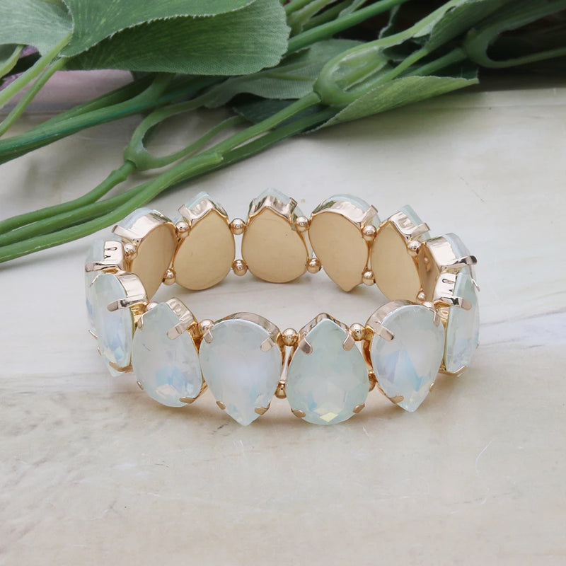 Bohemian Colorful Glass Bracelets For Woman European American Exaggeration Spring Rhinestone Bangle Madera Rhinestone Pulseira