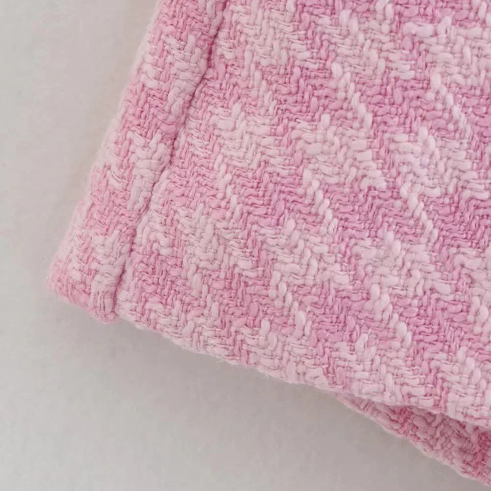 Conjunto de 2 peças de tweed Klacwaya, blazer chique, terno feminino, shorts, terno com shorts para mulheres, ternos femininos