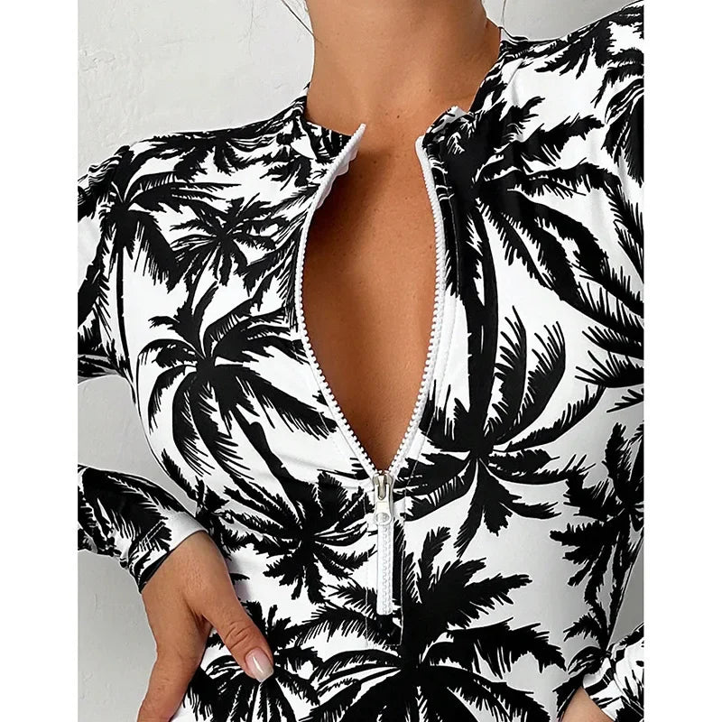 Women Sexy Swimwear One-piece Bathing Swimming Suit Printed Surfing Suits Beachwear Clothing Fashion Bikinis Swimsuit Woman New