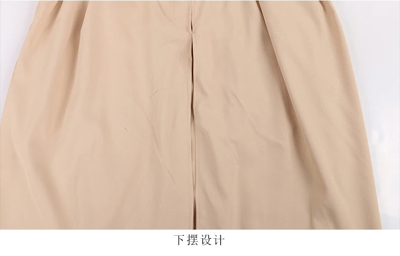 Nerazzurri Autumn Extra Long Oversized Khaki Flowy Soft Trench Coat for Women Back Slit Double Breasted Loose Casual Overcoat