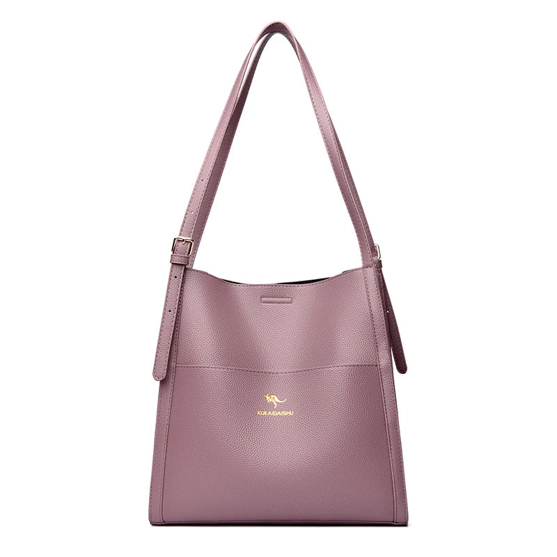Bolsa de ombro feminina de couro de luxo, bolsa tiracolo fashion com axilas, bolsa carteiro para compras, bolsa grande de capacidade