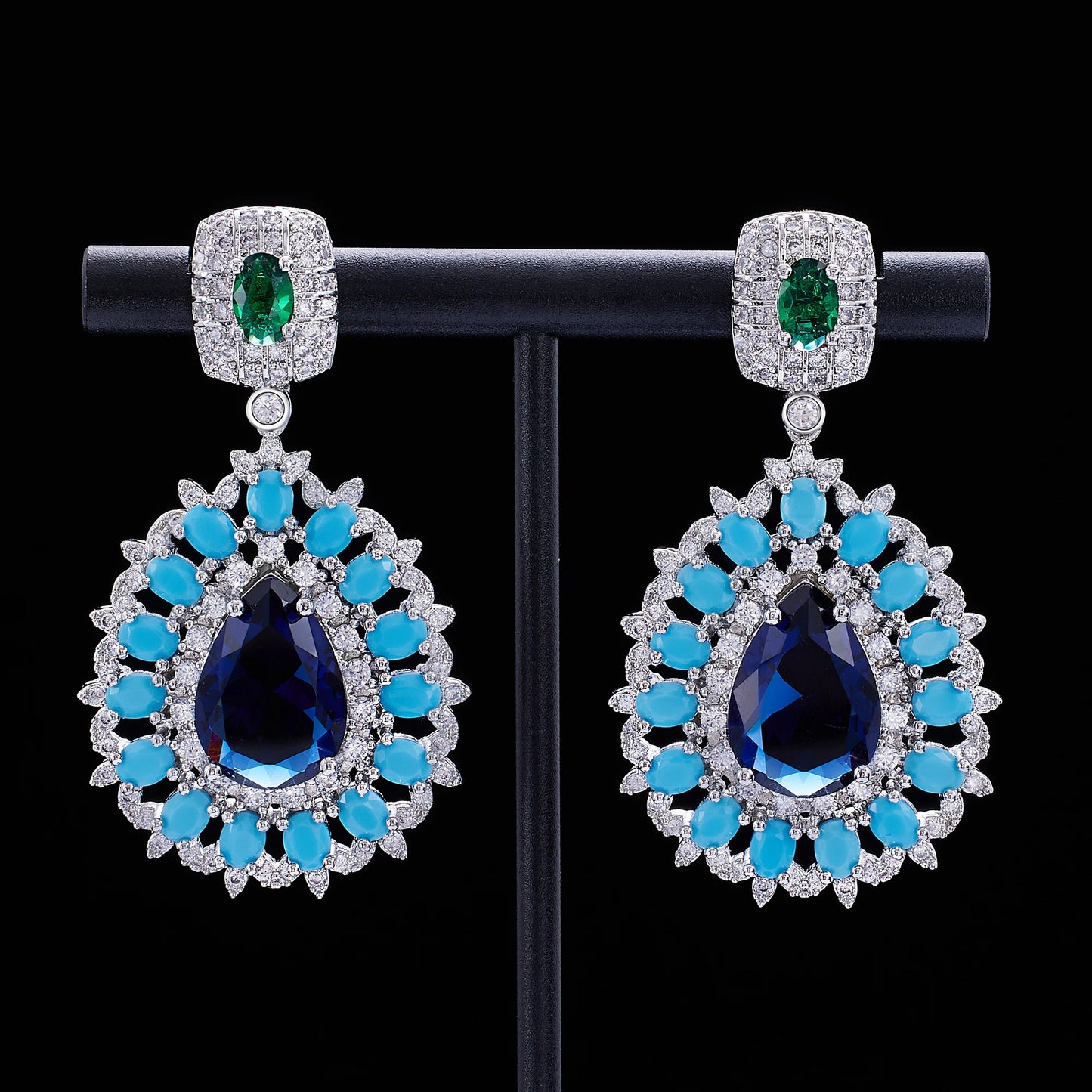 2023 Popular Luxury Droplet Cubic Zirconia Pendant Earrings for Women's Fashion Wedding Jewelry Gifts