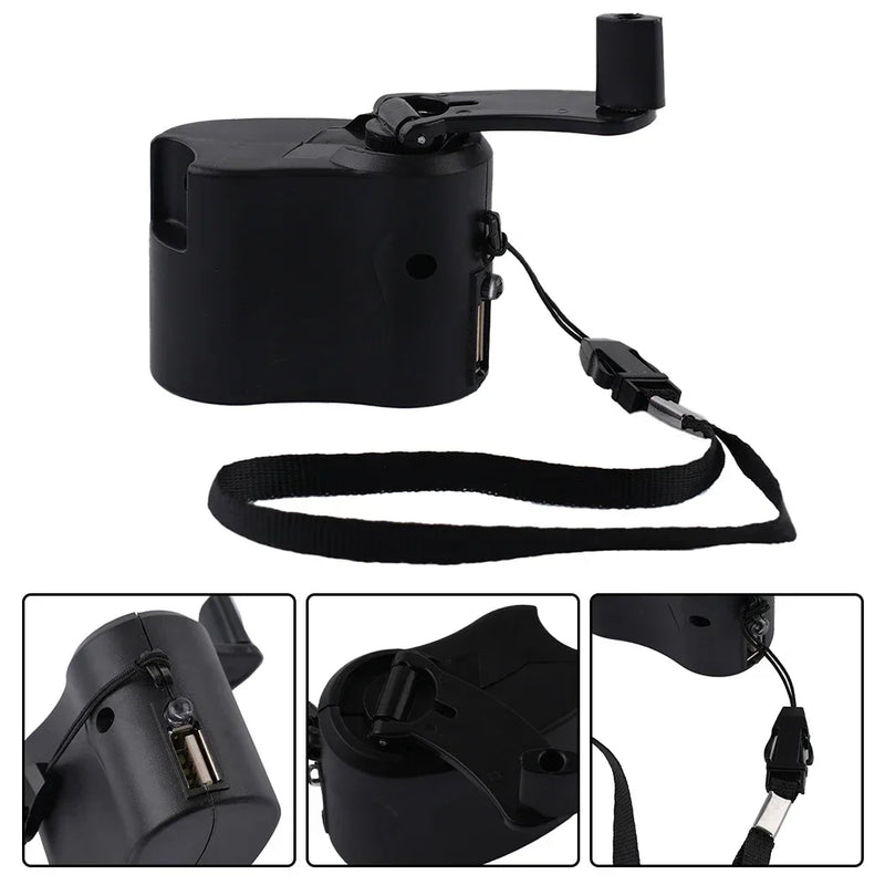 Carregador de manivela USB 1 peça, gerador manual, dínamo móvel, carregador de emergência, ferramenta portátil para atividades ao ar livre