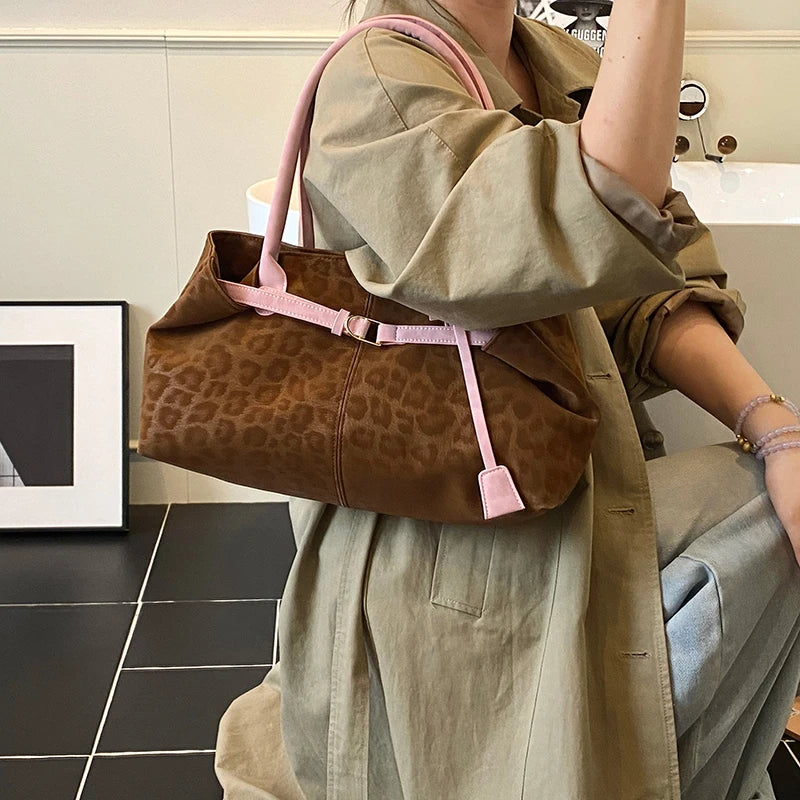 Leopard PU Leather Shoulder Bags for Women 2026 Luxury Designer Brand Trend Tote Bag Females Short Handle Handbags and Purses