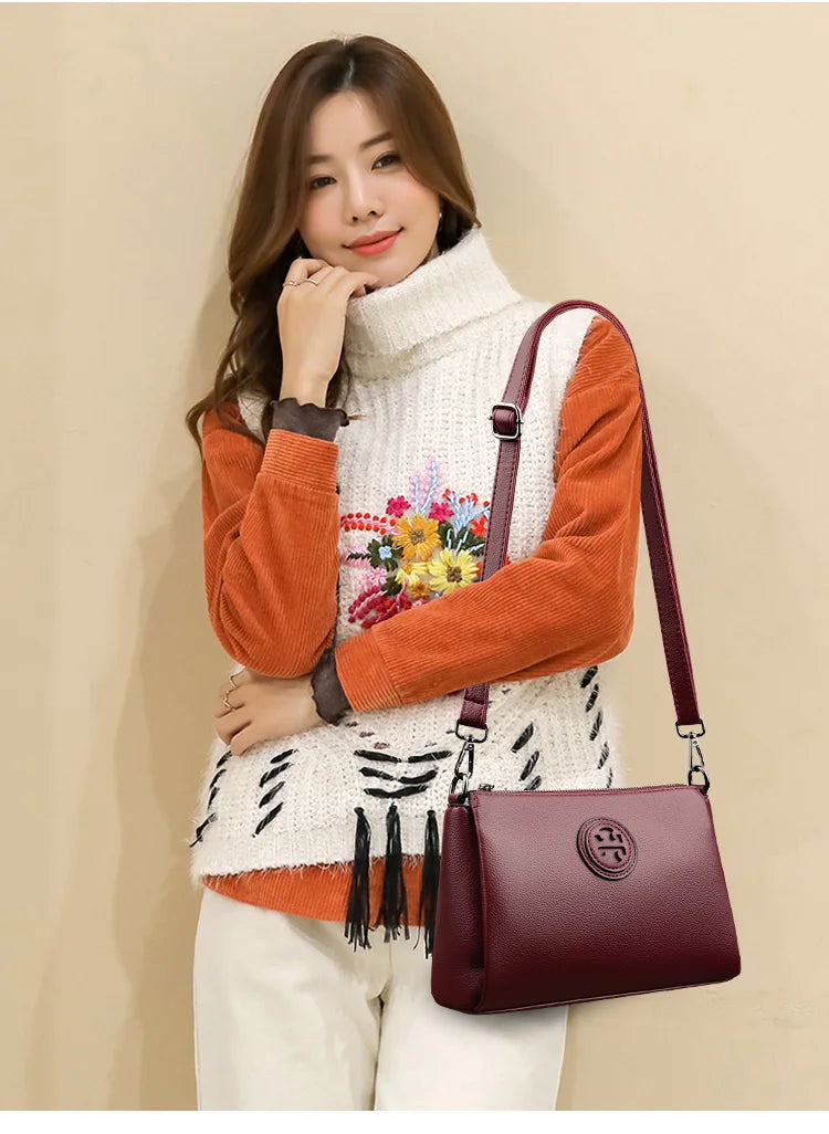 Versatile PU Crossbody Bag for Women Stylish High Quality Brand Design Zipper Solid Color Pattern Casual Daily Use Shoulder Bag