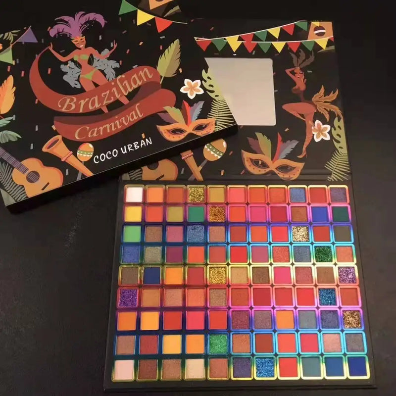 Paleta de sombras Boutique 96 cores, paleta de sombras brilhantes, matte, com lantejoulas, colorida, Stage Ball, dedicada à beleza, neon