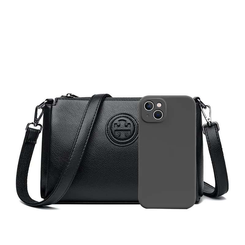 Versatile PU Crossbody Bag for Women Stylish High Quality Brand Design Zipper Solid Color Pattern Casual Daily Use Shoulder Bag