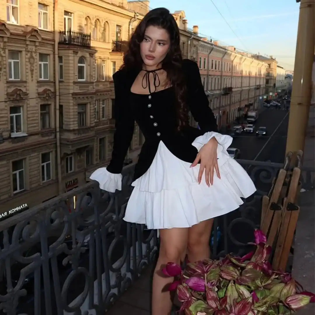 Solid Lace Flower Mini Skirt Women Chic Casual White Multi-layered A-line Short Skirts 2026 Lady Casual Daily Commute Outwear