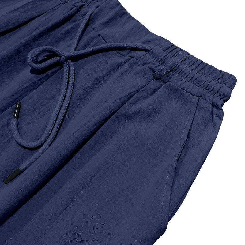 Men's Loose Casual Loose Straight Linen Naples Gurg Breathable Pants Men Clothing Trousers Traf Homme Pantalones Sweatpants
