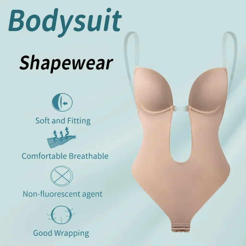 Sutiã modelador de corpo inteiro feminino, sem costas, tanga, modelador invisível, controle de barriga, cintas, bainha, roupa íntima emagrecedora