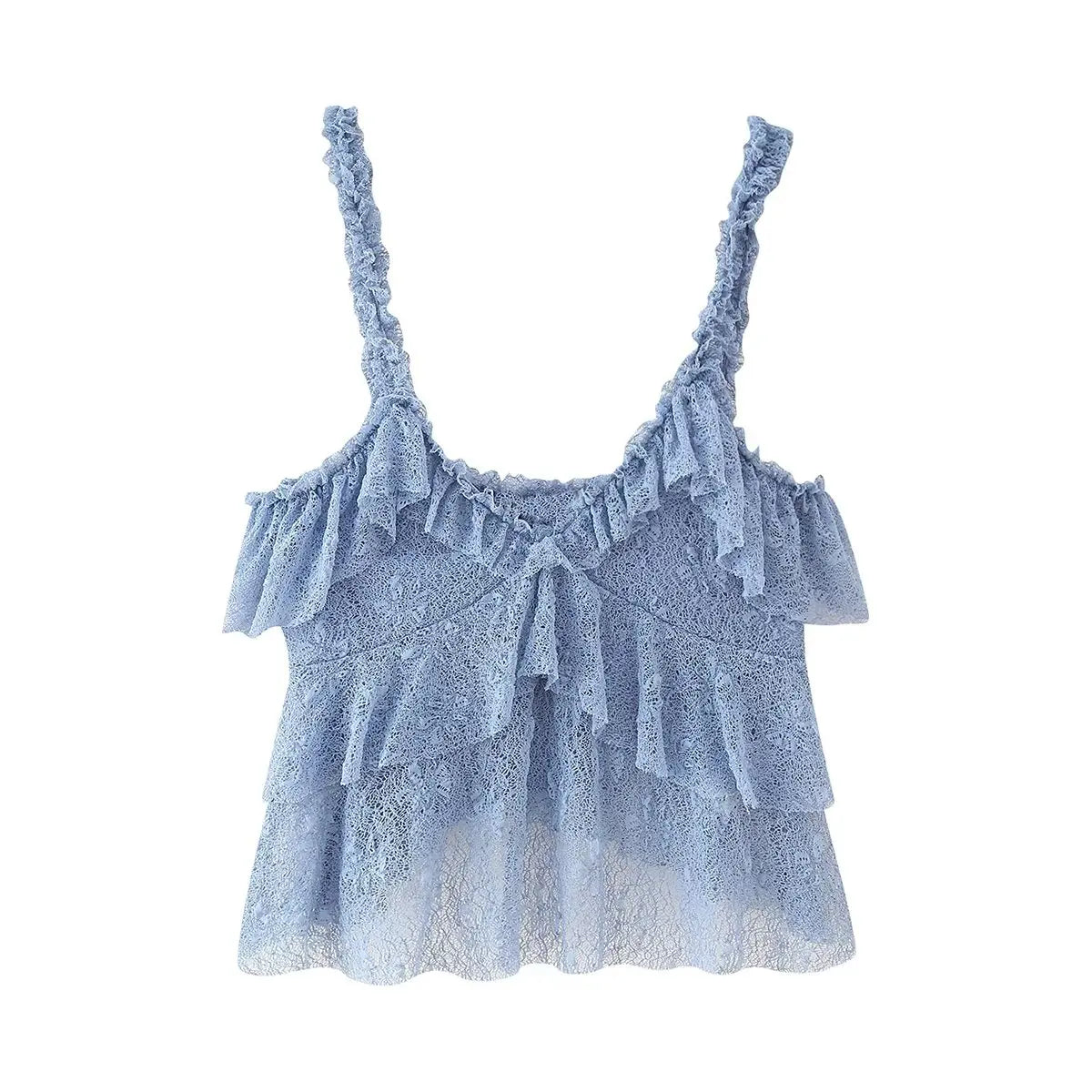 Blusa feminina elegante, azul, gola alta, babados, manga comprida, lisa, solta, chiffon, nova blusa feminina de verão 2025