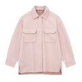 Camisa de lã macia, casaco, jaqueta, moda, lapela, bolso, camisa de abotoamento único, sobretudo rosa, blusa feminina, vestuário minimalista feminino