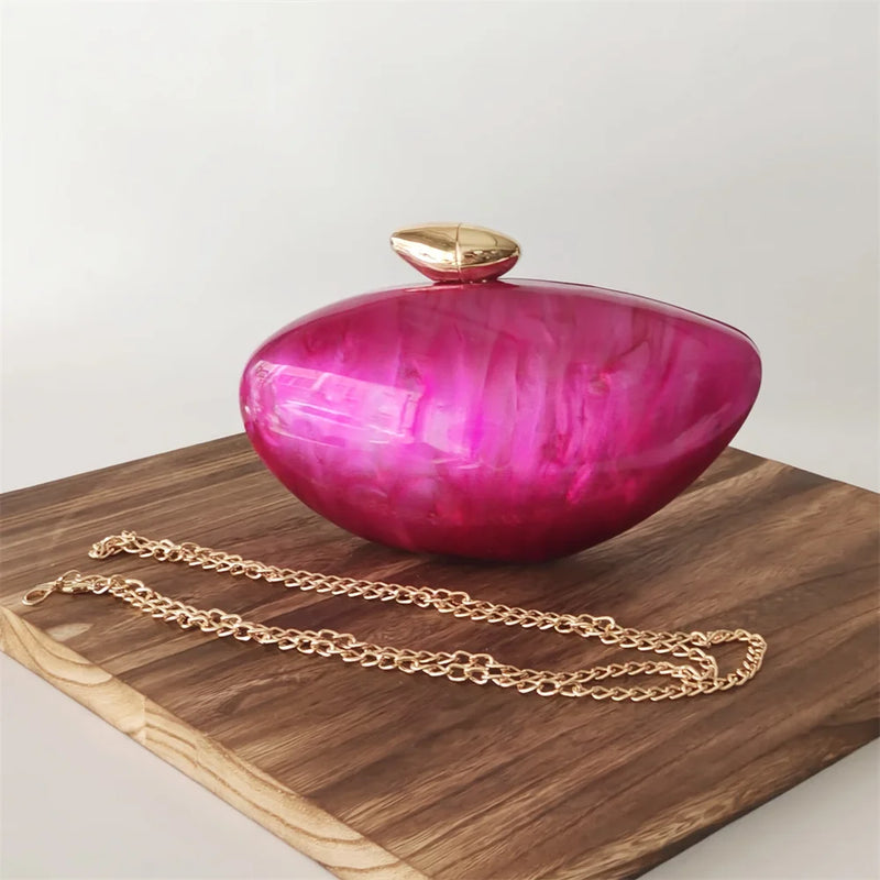 Shell Brand Pearl Brown Marble Acrylic Box Clutches Evening Bag Wedding Party  Female Mini Purse Evening Female Bridal Handbag