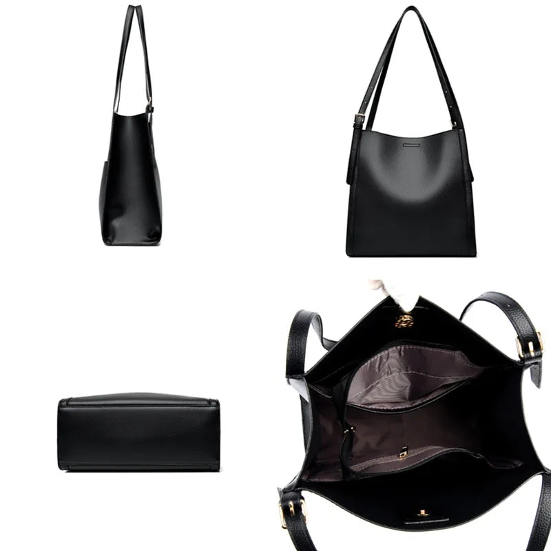 Bolsa de ombro feminina de couro de luxo, bolsa tiracolo fashion com axilas, bolsa carteiro para compras, bolsa grande de capacidade