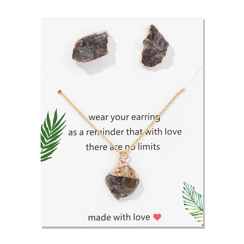 Healing Natural Stone Necklaces With Interchangeable Mineral Quartzs Pendant Necklaces For Women Balance Protection Card Jewelry