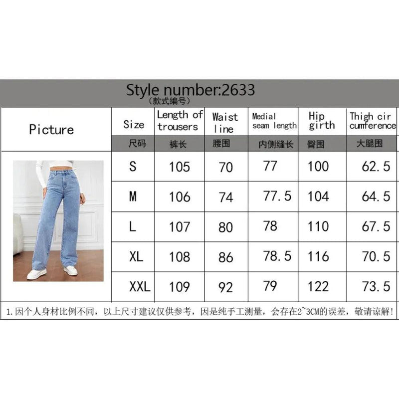 2024 Popular Elastic Washed Denim Fashion Straight Pants Jeans Women's Pants Women Jeans Baggy Jeans Women - CRAVO ROSE