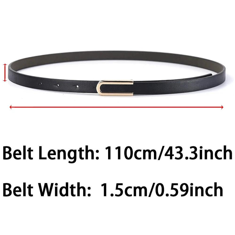 Women's Belt Fashion U-shaped Snap Button Thin Belt Versatile in All Seasons and Simple Youth Belt Paired with Jeans Women Belt - CRAVO ROSE