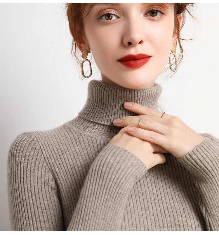 Heliar Women Fall Turtleneck Sweater Knitted Soft Pullovers Cashmere Jumpers Basic Soft Sweaters For Women 2026 Autumn Winter