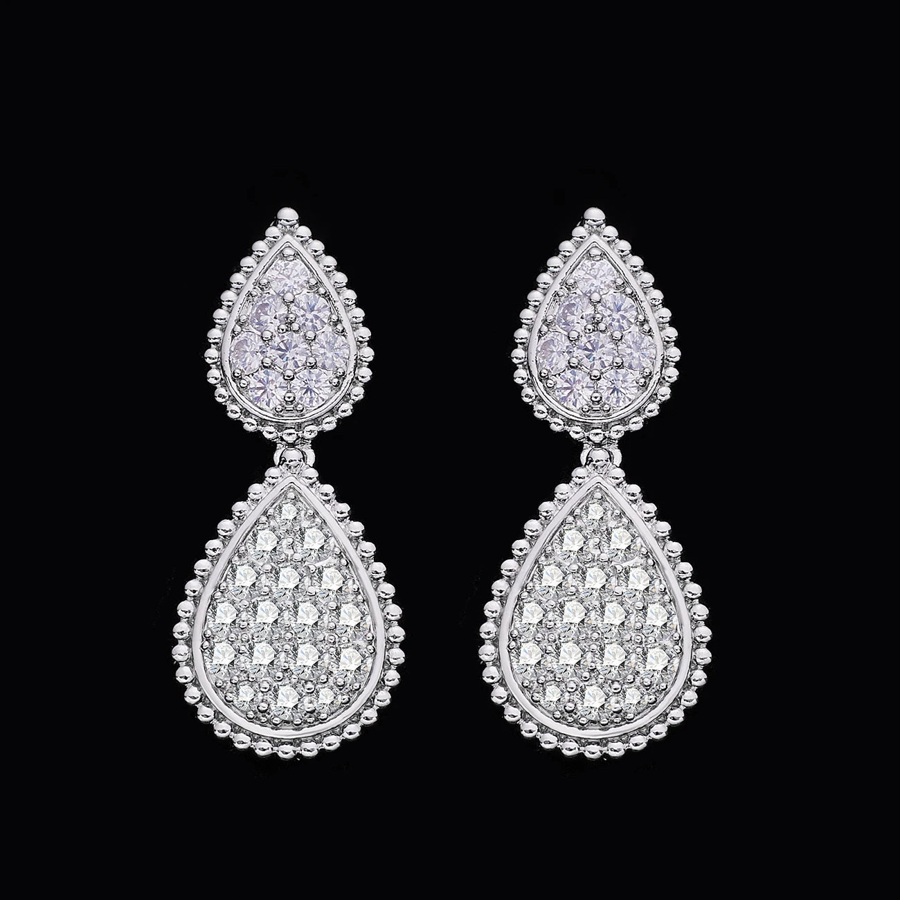 Moda 4 pçs acessórios de festa brincos colar pulseira anel zircão cúbico casamento conjunto de jóias de noiva para mulher - CRAVO ROSE