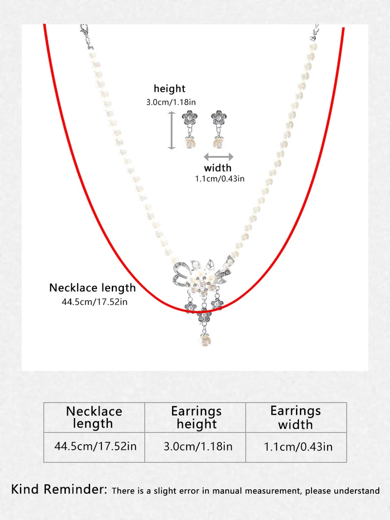 Itacazzo Bride Accessories Exquisite Necklace Earrings Three Piece Set&Suitable for Women's Wedding, Birthday, Party Matching