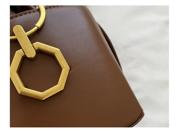 Vintage PU Leather Mini Crossbody Bag Women Autumn Fashion Commuter Handbags 2024 New Solid Color Lady Square Pack