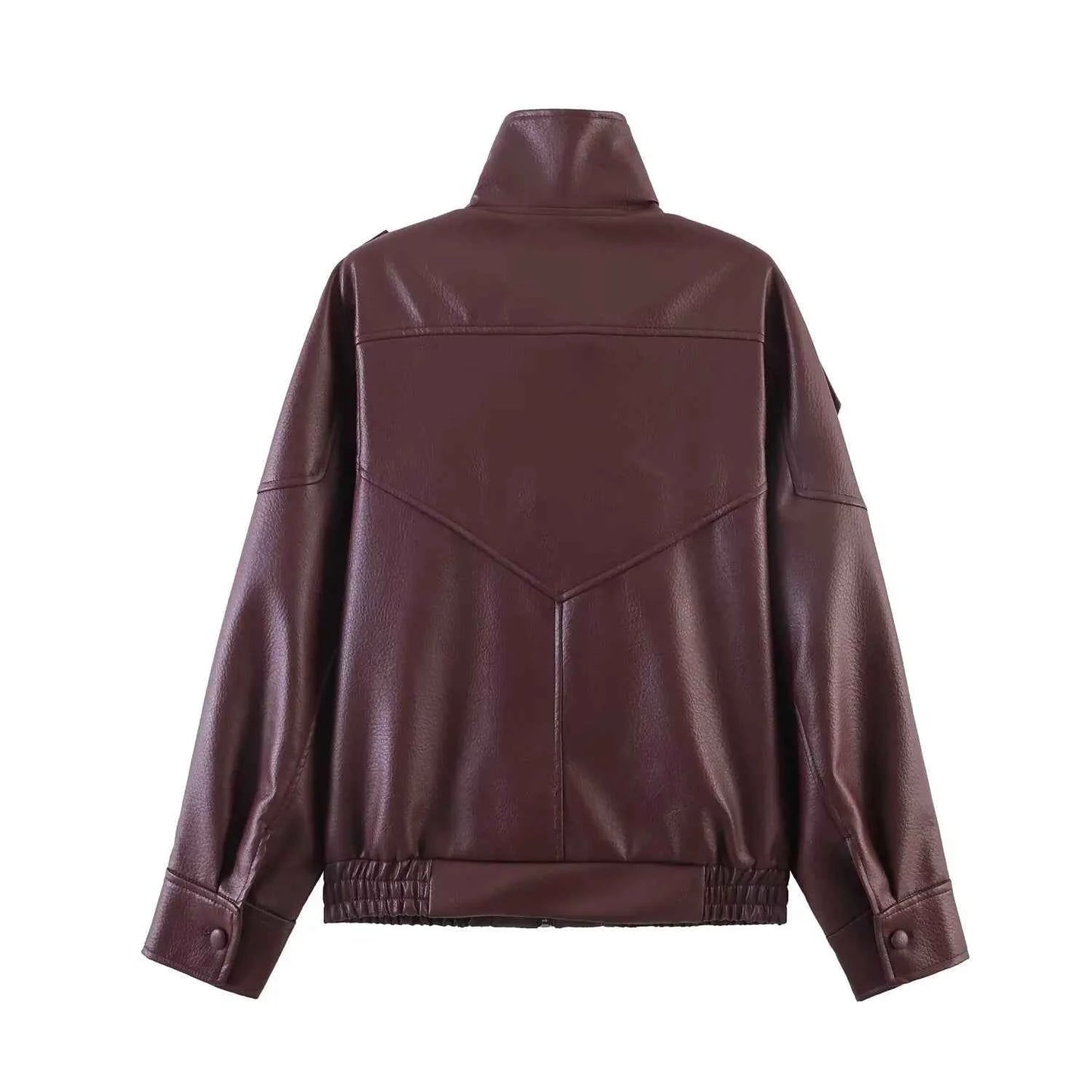 Fashionable High-Quality Zipper Three-Color Leather Jacket Women's Premium Style Small Fragrance Wind Summer Outerwear