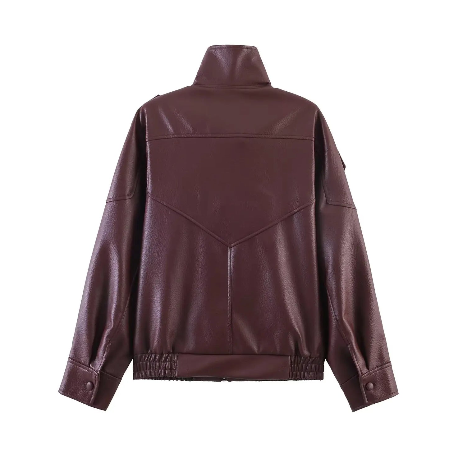 Fashionable High-Quality Zipper Three-Color Leather Jacket Women's Premium Style Small Fragrance Wind Summer Outerwear