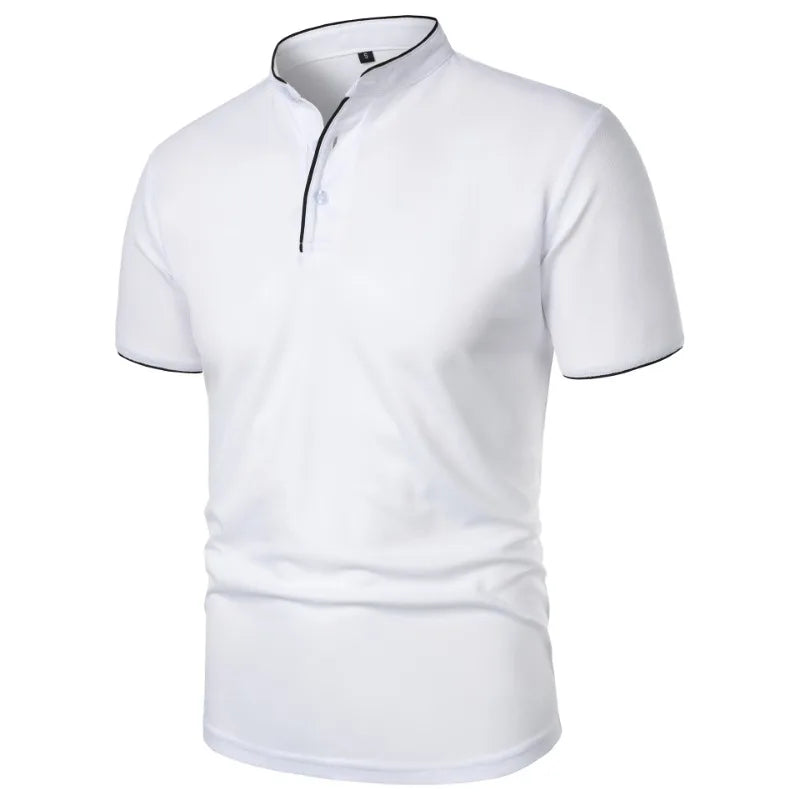 New Men's Short Sleeve T Shirts Summer Solid Color Polo Shirt Breathable Loose Basic Shirts for Men Breathable Lightweight Tops