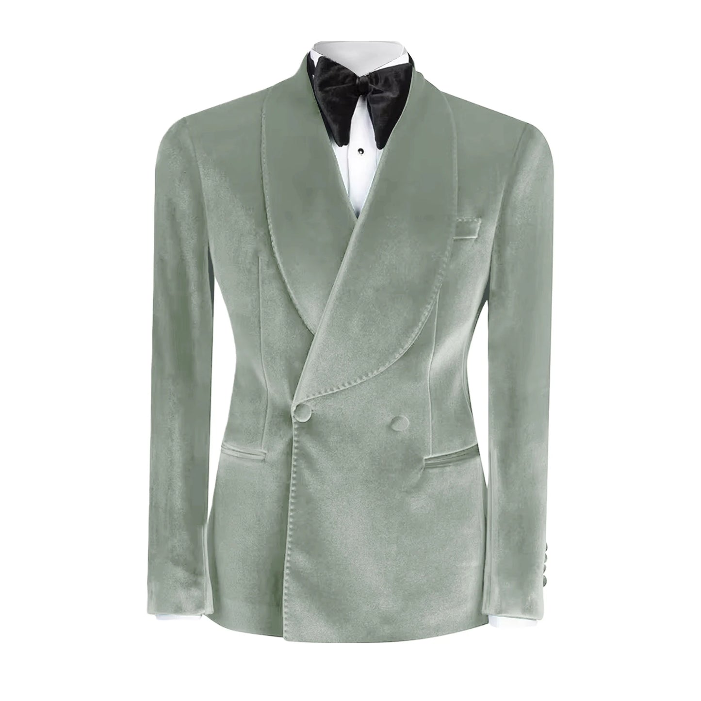 Formal Velvet Men's Suits Blazer Double Breasted Jacket 1 Piece Elegant Slim Fit Male Clothing Wedding Men Business Casual Coats