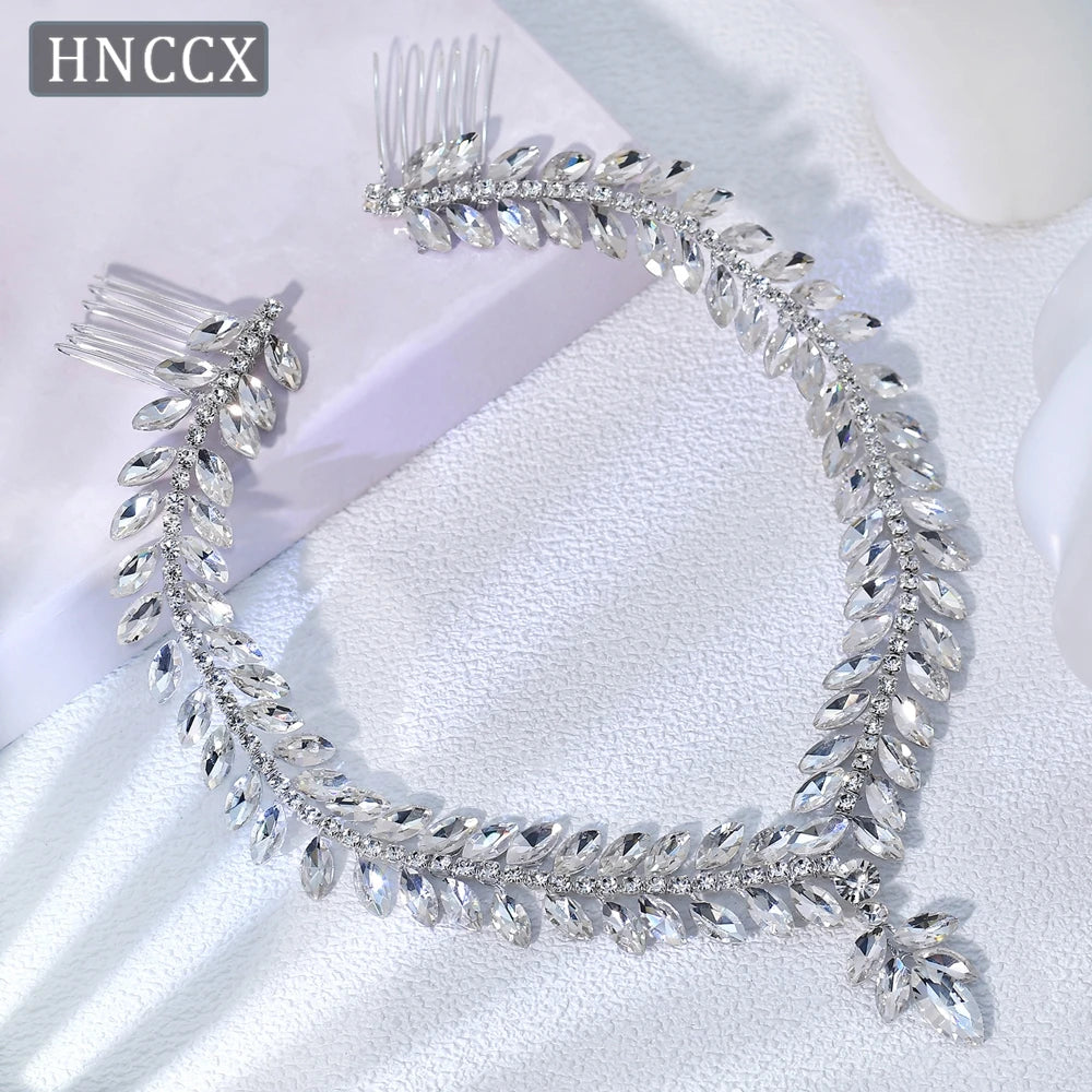 YouLaPan Crystal Forehead Headband for Women Brides Headpiece Party Wedding Hair Accessories Jewelry Bridal Headdress HP529