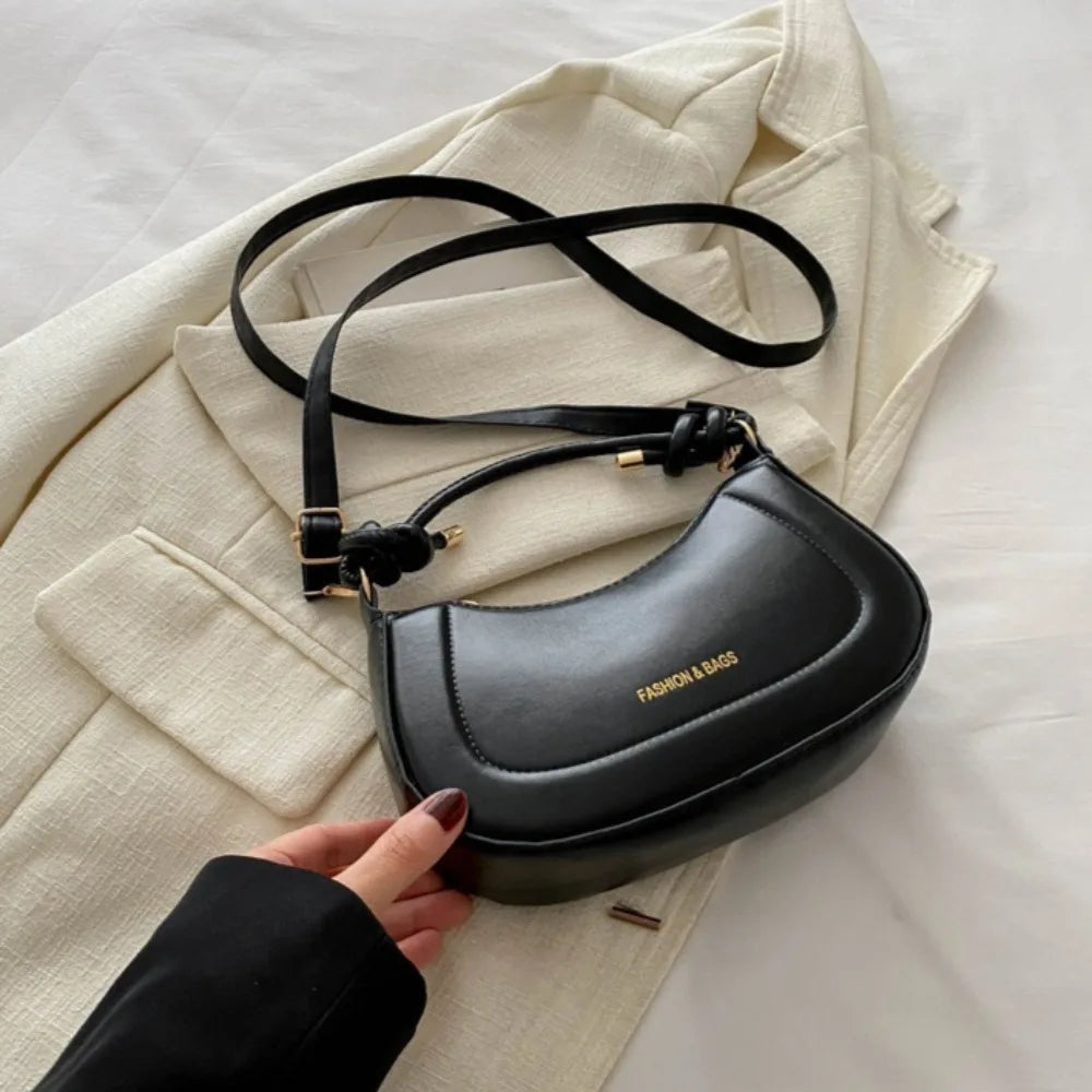 Bolsa de Luxo Francesa para Mulheres – Cor Sólida, Textura Sofisticada e Versátil (Modelo de Ombro)