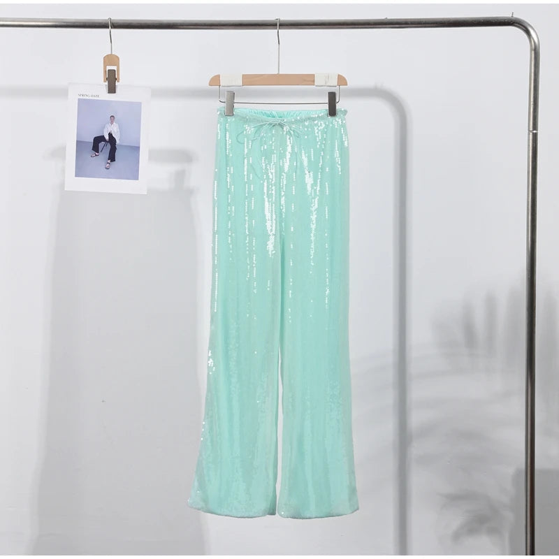 Y2k Hot Fix Rhinestone Cutout Women's Jeans Summer Street Low-rise Wide Leg Loose Denim Pants Lady New Fashion Party Trousers