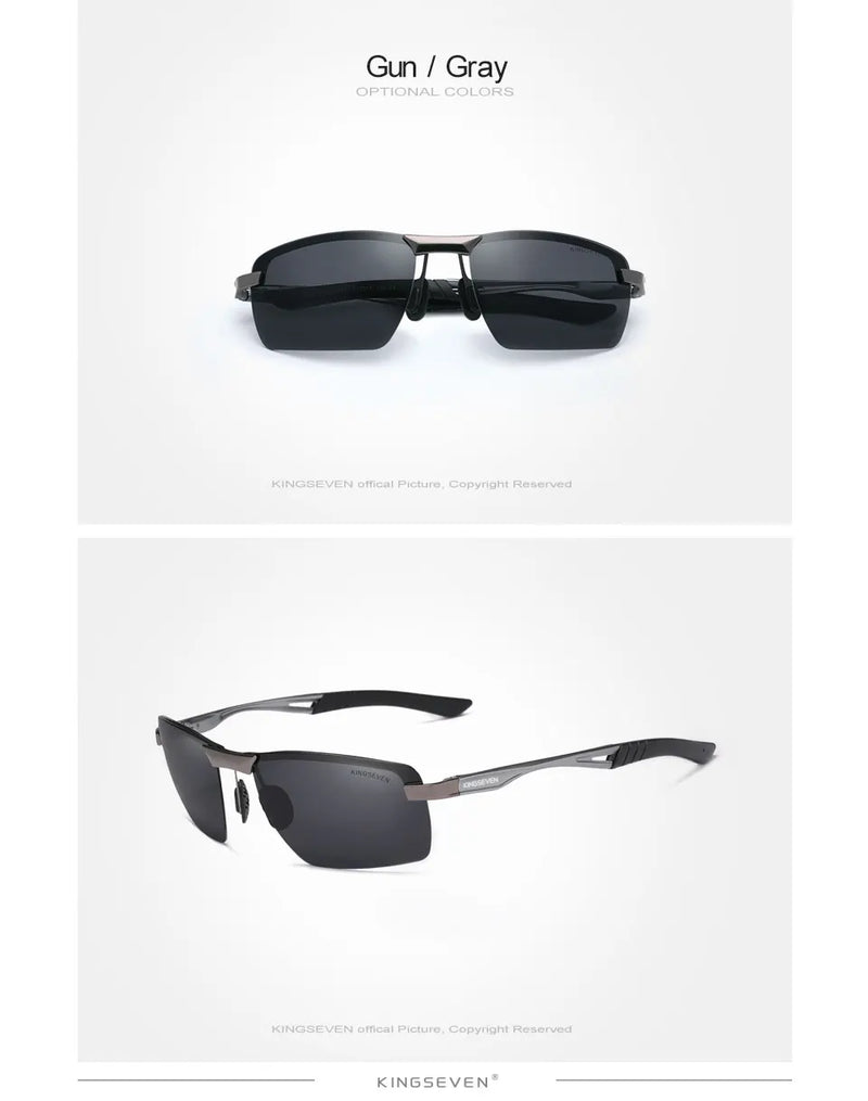 KINGSEVEN 2024 New Men's Polarized Sunglasses Aluminum Frame UV400 Sun Glasses Male Eyewear Driving Glasses