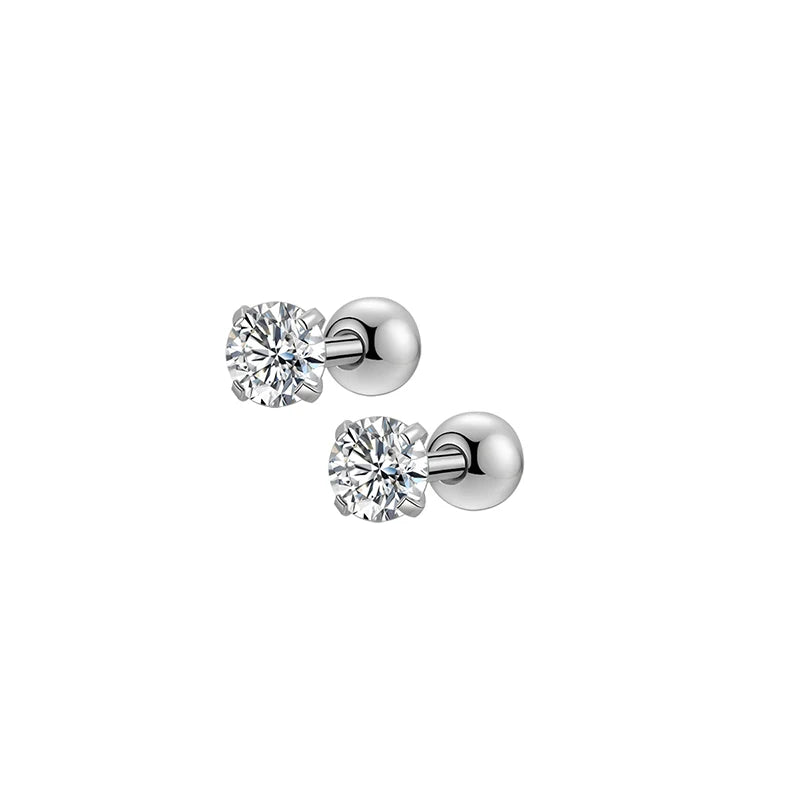 1/ 6 pares de brincos hipoalergênicos com rosca para mulheres e meninas, conjunto de brincos de aço inoxidável 316L com fecho de zircônia cúbica, 20g