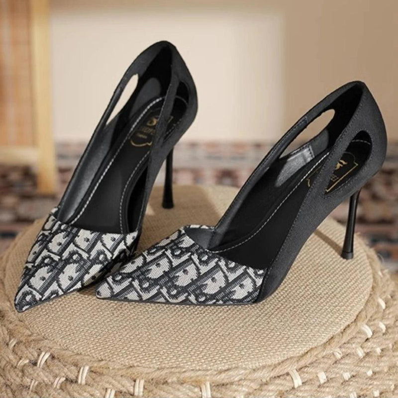 Embroidered Sandals Women Fashion Pointed Heeled 2024 Summer Luxury Heeled High Heels Women Shoes Shallow Casual High Sandals - CRAVO ROSE