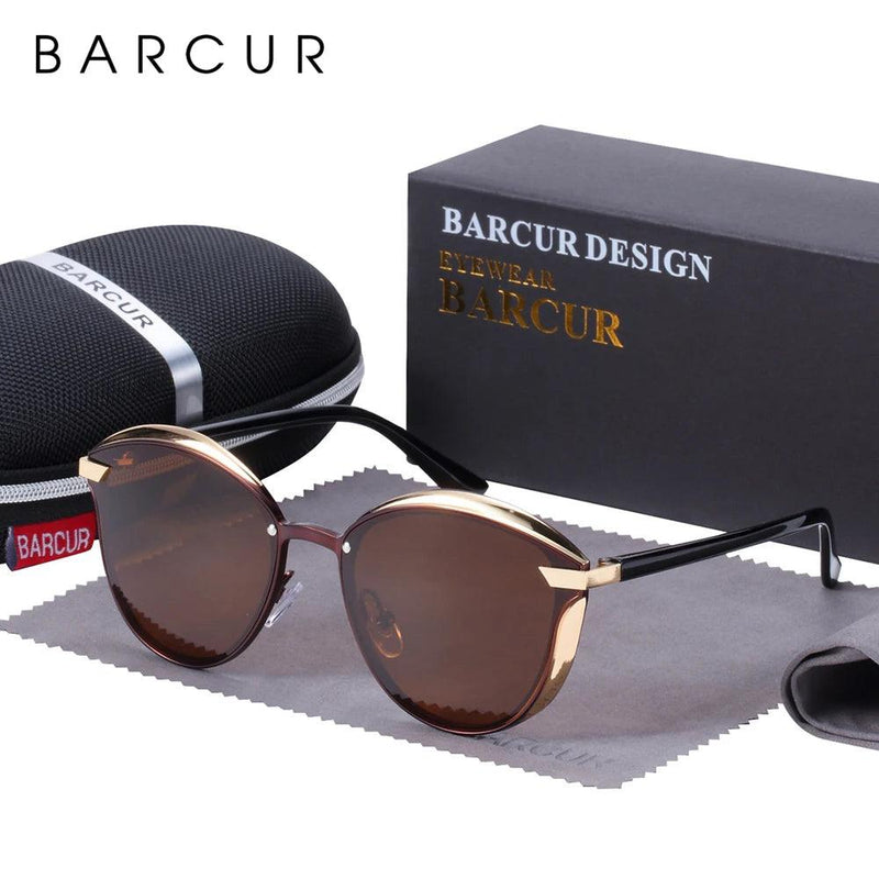 BARCUR Polarized Sunglasses Women Luxury Round Sun Glass for Women Ladies Female Shade Lunette De Soleil Femme - CRAVO ROSE