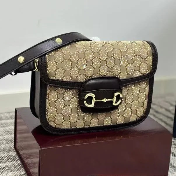 Bolsa original com diamante nas axilas Jacket1961 Bolsa de ombro único Bolsa de pão francês Bolsa Mini bolsa feminina de lona estilo retrô Han... - CRAVO ROSE