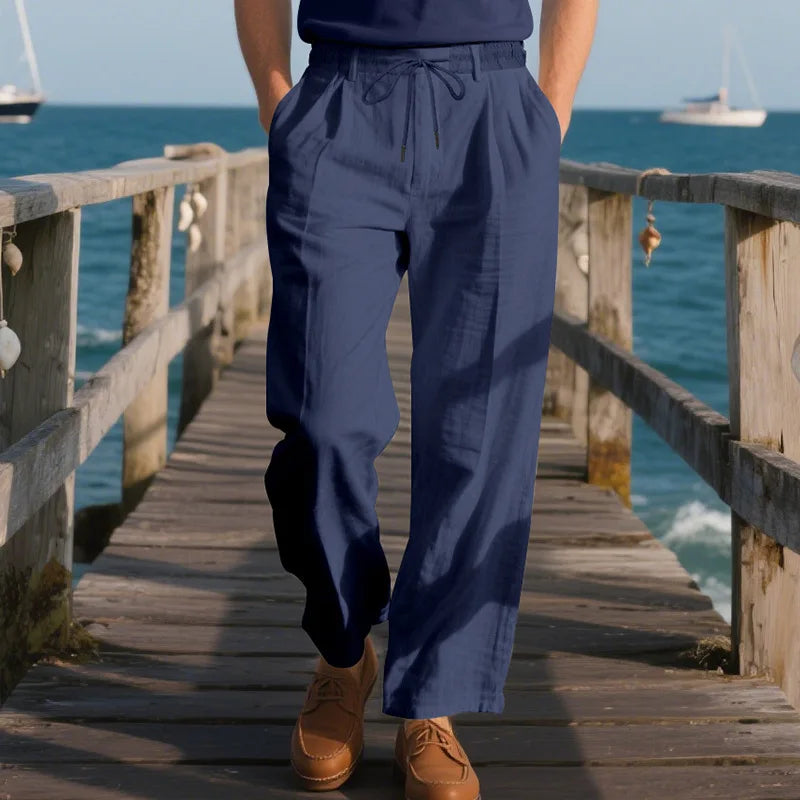 Men's Loose Casual Loose Straight Linen Naples Gurg Breathable Pants Men Clothing Trousers Traf Homme Pantalones Sweatpants