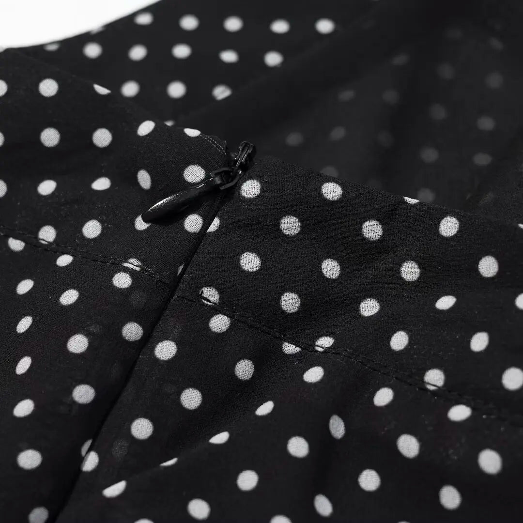 CharmChant Women's Polka Dot Sheer Chiffon Oversized Shirt & Maxi Skirt 2 Piece Set Spring 2026 Retro Elegant Chic Party Outfits