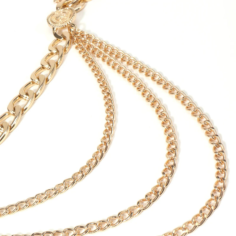 Metallic ladies punk waist chain Fringe chain Body chain waist trim dress Sexy belt accessories riemen voor vrouwen cinturones