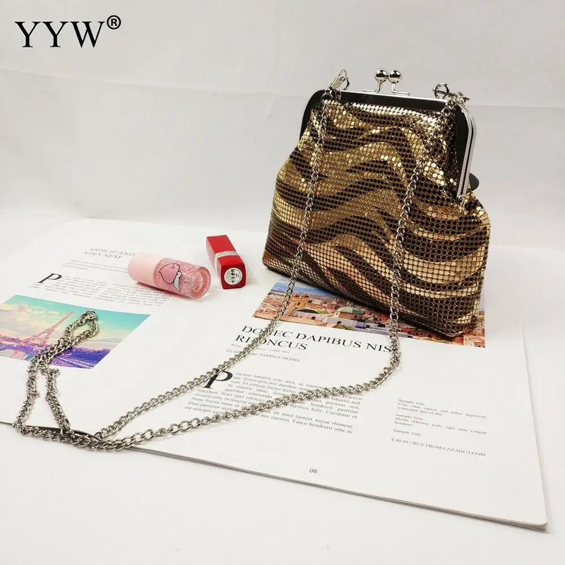 INS Glitter Sequins Women Tote Handbag Fashion Clip Clutch Evening Party Purses Crossbody Shoulder Metal Chain Messenger Bags