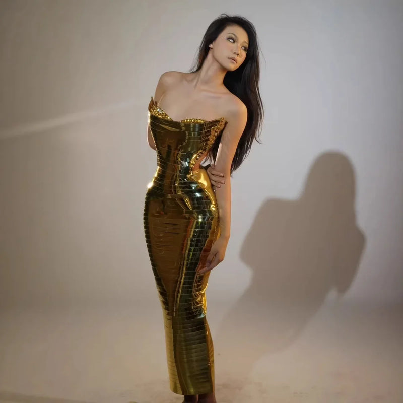 Evening Prom Gowns Birthday Celebrate Dresses Women Photo Shoot Wear Nightclub Stage Costume Sexy Sparkly Sequin Long Dress