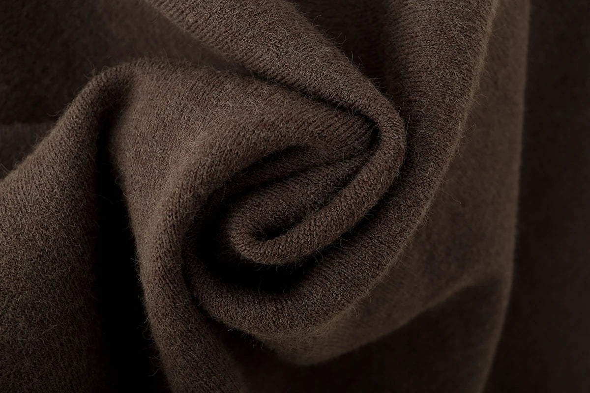 ETJ 2025 women's new fashion oversized loose version of the round neck cape sweater solid color bat sleeve sweater