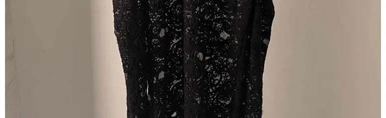 Fleece Lined Lace Base Shirt Women's Autumn Winter Hollow out Mesh Top Trendy Commute Style High Neck Long Sleeve  Color