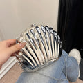Evening Bags Shell Shape Women Clutch Bags 2024 New Wedding Bridal Handbag Pearl Beaded Fashion Shell Chain Party Bags