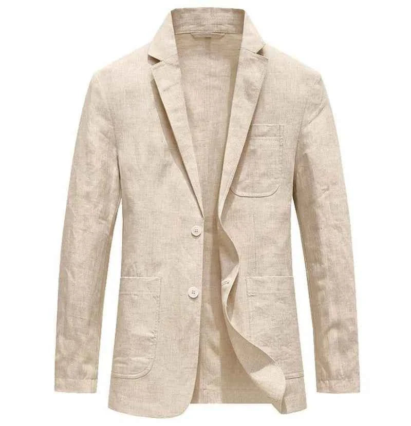 Linen Sun Protection Jacket Blazer - Men's Fashionable Business Casual Versatile and Comfortable Ice Sensation Breathable Blazer