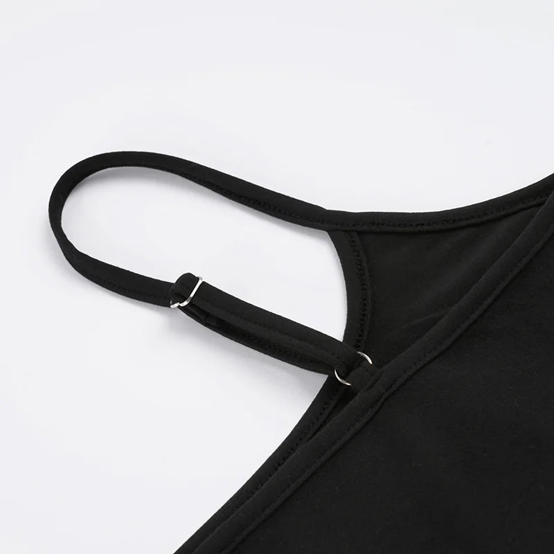 Sexy Bodycon High Slit Tank Dress Women Solid Off Shoulder Slip Dress