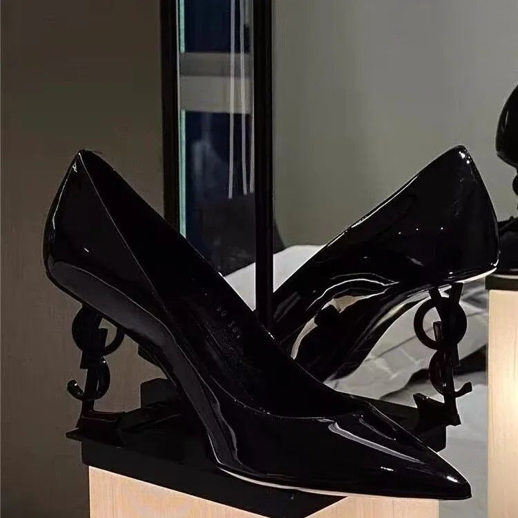 Sapatos de salto alto, vestido de ovelha, salto alto para mulheres, bico fino e escorregadio, salto fino