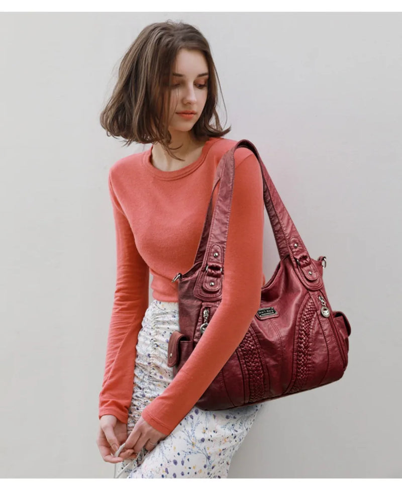 High Quality Soft Leather Large Capacity Women Tote Bags Luxury Shoulder Crossbody Bag for Women 2024 Female Handbags Purse Sac